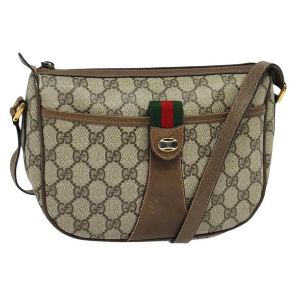 GUCCI GG Supreme Web Sherry Line Shoulder Bag Pvc Beige 89 02 032 - Picture 1 of 16